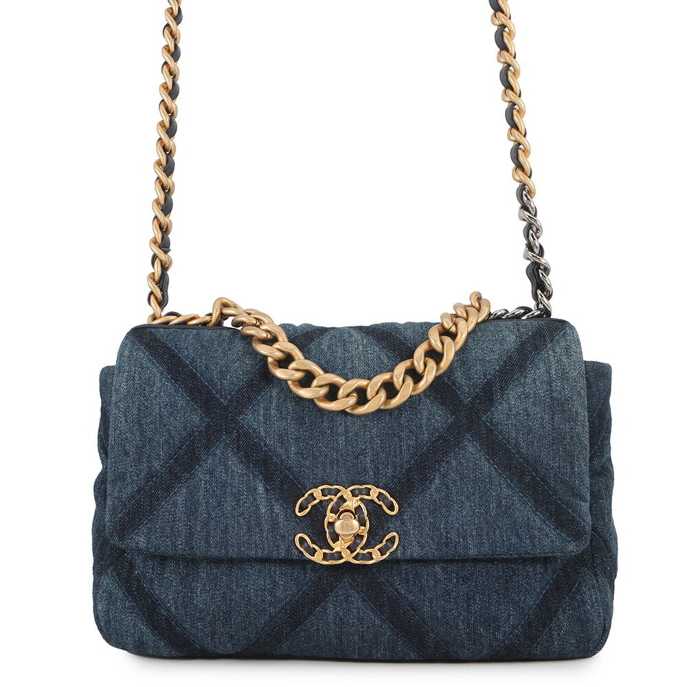 Chanel Chain Shoulder Bag CHANEL19 Coco Mark Denim AS1160 2-way 19 Handbag Wo...
